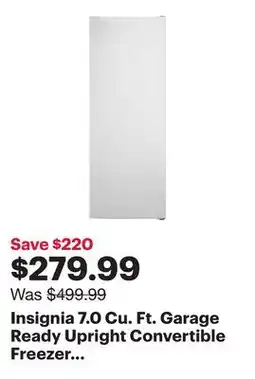 Best Buy Insignia 7.0 Cu. Ft. Garage Ready Upright Convertible Freezer (NS-UZ70WH4-C) - Only at Best Buy offer