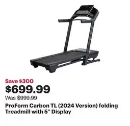 Best Buy ProForm Carbon TL (2024 Version) folding Treadmill with 5 Display offer