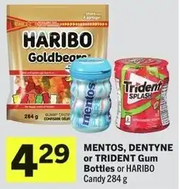 IGA Mentos and dentyne or trident gum bottles offer