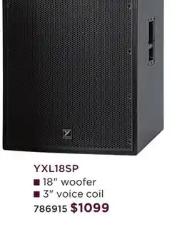 Long & McQuade YORKVILLE POWERED SUBWOOFER SERIES YXL18SP offer