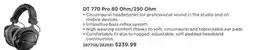 Long & McQuade BEYERDYNAMIC DT 770 PRO 80 OHM/250 OHM offer