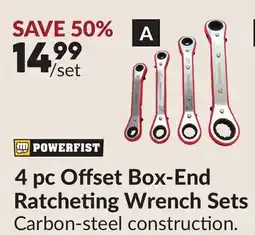 Princess Auto 4 pc Offset Box-End Ratcheting Wrench Sets offer