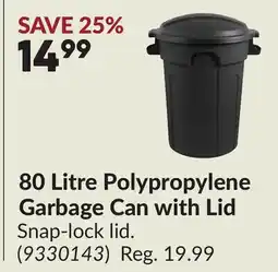 Princess Auto 80 Litre Polypropylene Garbage Can with Lid offer