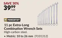 Princess Auto Metric: 10 to 26 mm 11 pc Extra-Long Combination Wrench Sets offer