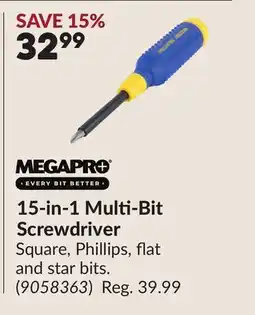 Princess Auto 15-in-1 Multi-Bit Screwdriver offer