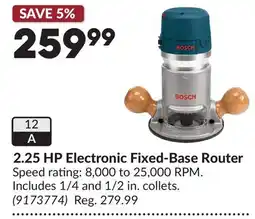 Princess Auto 2.25 HP Electronic Fixed-Base Router offer