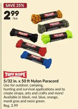 Princess Auto 5/32 in. x 50 ftNylon Paracord offer