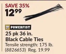 Princess Auto 25 pk 36 in. Black Cable Ties offer