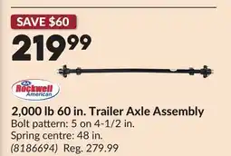 Princess Auto 2,000 lb 60 in. Trailer Axle Assembly offer