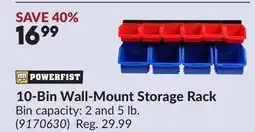 Princess Auto 10-Bin Wall-Mount Storage Rack offer