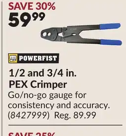 Princess Auto 1/2 and 3/4 in. PEX Crimper offer