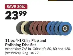 Princess Auto 11 pc 4-1/2 in. Flap and Polishing Disc Set offer