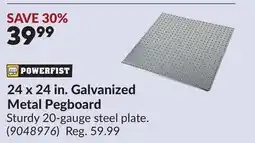 Princess Auto 24 x 24 in. Galvanized Metal Pegboard offer