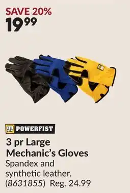 Princess Auto 3 pr Large Mechanic's Gloves offer