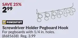 Princess Auto Screwdriver Holder Pegboard Hook offer