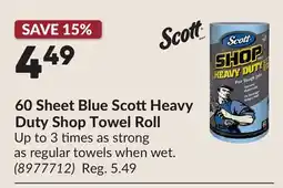 Princess Auto 60 Sheet Blue ScottHeavy Duty Shop Towel Roll offer