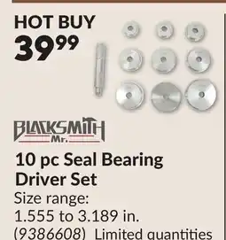 Princess Auto 10 pc Seal Bearing Driver Set offer