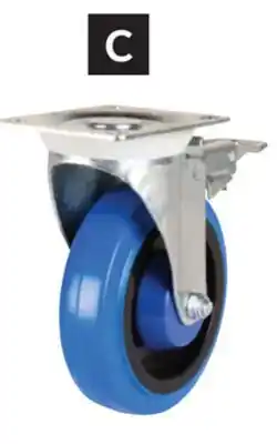 Princess Auto Swivel with Brake 5 in. Elastic Rubber Casters offer