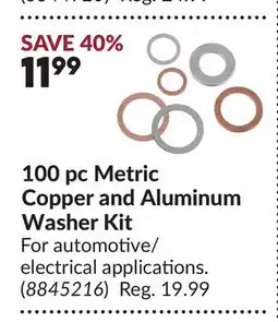 Princess Auto 100 pc Metric Copper and Aluminum Washer Kit offer