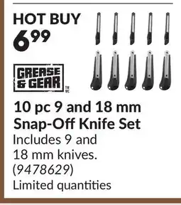 Princess Auto 10 pc 9 and 18 mm Snap-OffKnife Set offer