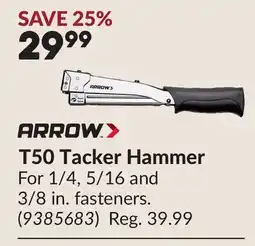 Princess Auto T50 Tacker Hammer offer
