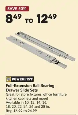 Princess Auto Full-Extension Ball Bearing Drawer Slide Sets offer