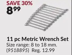 Princess Auto 11 pc Metric Wrench Set offer