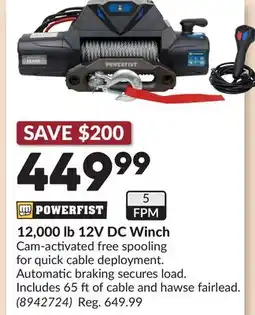 Princess Auto 12,000 lb 12V DC Winch offer