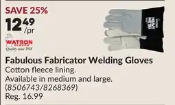 Princess Auto Fabulous Fabricator Welding Gloves offer