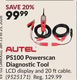 Princess Auto PS100 Powerscan Diagnostic Tool offer