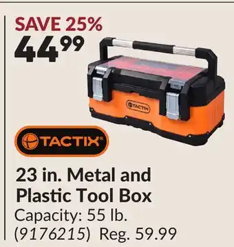 Princess Auto 23 in. Metal and Plastic Tool Box offer