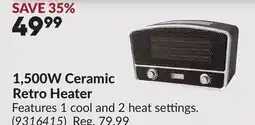 Princess Auto 1,500W Ceramic Retro Heater offer