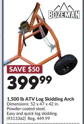 Princess Auto 1,500 lb ATV Log Skidding Arch offer