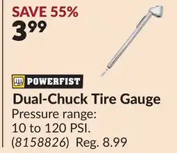 Princess Auto Dual-Chuck Tire Gauge offer
