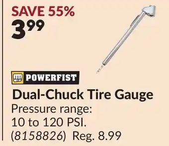 Princess Auto Dual-Chuck Tire Gauge offer