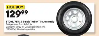 Princess Auto ST205/75R15 5-Bolt Trailer Tire Assembly offer