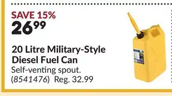 Princess Auto 20 Litre Military-Style Diesel Fuel Can offer