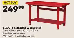 Princess Auto 1,200 lb Red Steel Workbench offer