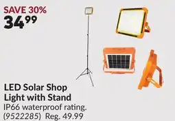 Princess Auto LED Solar Shop Light with Stand offer