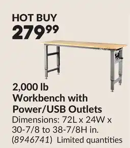 Princess Auto 2,000 lb Workbench with Power/USB Outlets offer