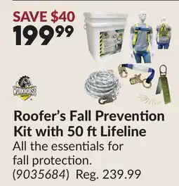 Princess Auto Roofer's Fall Prevention Kit with 50 ftLifeline offer