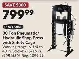 Princess Auto 30 Ton Pneumatic/ Hydraulic Shop Press with Safety Cage offer