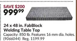 Princess Auto 24 x 48 in. FabBlock Welding Table Top offer