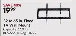 Princess Auto 32 to 65 in. Fixed TV Wall Mount offer