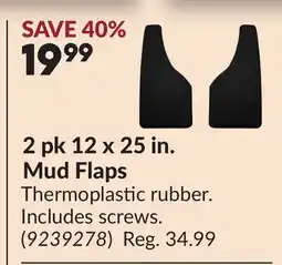 Princess Auto 2 pk 12 x 25 in. Mud Flaps offer