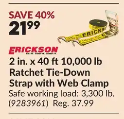 Princess Auto 2 in. x 40 ft 10,000 lb Ratchet Tie-Down Strap with Web Clamp offer