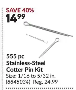 Princess Auto 555 pc Stainless-Steel Cotter Pin Kit offer