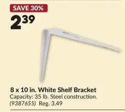 Princess Auto 8 x 10 in. White Shelf Bracket offer