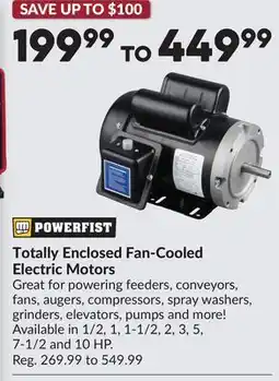 Princess Auto Totally Enclosed Fan-Cooled Electric Motors offer