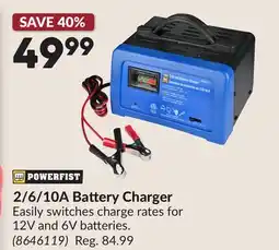 Princess Auto 2/6/10A Battery Charger offer